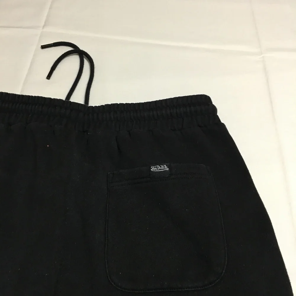 Von Dutch Sweatpants Large Black Logo Drawstring Joggers